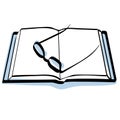 Book and glasses icon vector