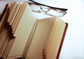 book glasses and pen Royalty Free Stock Photo