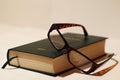 Book and glasses