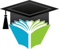 Book graduation cap Royalty Free Stock Photo