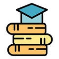 Book graduation cap icon vector flat Royalty Free Stock Photo