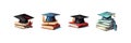 Book and graduation cap set. Vector illustration design Royalty Free Stock Photo