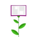 Book Grows Like Flower. Vector Illustration