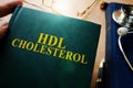 Book about hdl cholesterol. Royalty Free Stock Photo