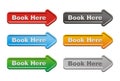 Book here - arrow buttons Royalty Free Stock Photo