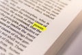 Book Highlighted Word Yellow Fluorescent Marker Paper Old Keyword Power