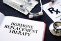 Book about Hormone Replacement Therapy. Royalty Free Stock Photo
