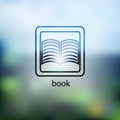 Book icon. on background blurred