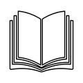 The book icon. A book open in the middle. A symbol of learning, storing knowledge and reading. Royalty Free Stock Photo