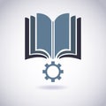 Book icon with Cogwheel .