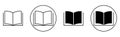 Book icon collection. Open book vector icon