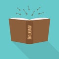 Book icon. Concept of adventure, fiction genre