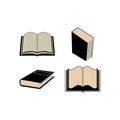 Book icon design set bundle template isolated