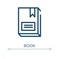 Book icon. Linear vector illustration. Outline book icon vector. Thin line symbol for use on web and mobile apps, logo, print Royalty Free Stock Photo