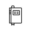 Black line icon for Book, notebook and notepad Royalty Free Stock Photo