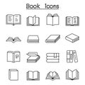 Book icon set in thin line style Royalty Free Stock Photo