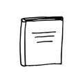 Book icon. sketch hand drawn doodle style. vector minimalism monochrome. education, instruction, notebook