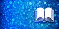 Book icon special glossy bokeh blue banner background glitter shine illustration Royalty Free Stock Photo