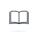 Book icon vector. Open Book symbol. Cool vector flat design illustration on reading with abstract line open book Royalty Free Stock Photo