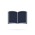 Book icon vector. Open Book symbol. Cool vector flat design illustration on reading with abstract line open book. Royalty Free Stock Photo