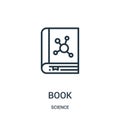 book icon vector from science collection. Thin line book outline icon vector illustration. Linear symbol for use on web and mobile Royalty Free Stock Photo