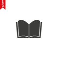 Book icon vector, solid illustration, pictogram isolated on white Royalty Free Stock Photo