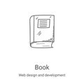 book icon vector from web design and development collection. Thin line book outline icon vector illustration. Linear symbol for Royalty Free Stock Photo