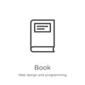 book icon vector from web design and programming collection. Thin line book outline icon vector illustration. Outline, thin line Royalty Free Stock Photo