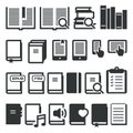 Book icons, e-book, reading on different devices