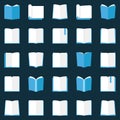 Book icons set - vector flat open books education symbols Royalty Free Stock Photo