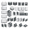 Book icons set. Vector.