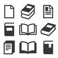 Book Icons Set on White Background. Vector