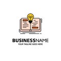 Book, Idea, Novel, Story Business Logo Template. Flat Color Royalty Free Stock Photo