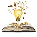 Book of Ideas with Crumbs Leading to Inspiration Royalty Free Stock Photo