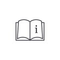 Book with info instructions sign, User Guide Icon. Vector isolated line sign