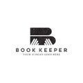 Book Keeper logo inspirations, library or librarian logo vector, book store logo Royalty Free Stock Photo
