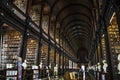 The Book of Kells, The Long Room Library in Trinity College Library in Dublin, Ireland. Royalty Free Stock Photo