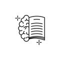 Book knowledge brain icon. Element of brain concept