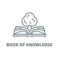 Book of knowledge line icon, vector. Book of knowledge outline sign, concept symbol, flat illustration Royalty Free Stock Photo