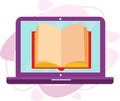 The book is in the laptop. Online book, digital library concept. Royalty Free Stock Photo