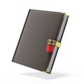Book in leather cover and padlock Royalty Free Stock Photo