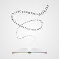 Book with letters. Education concept. Vector Royalty Free Stock Photo