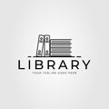 book library or bookstore or bookshelf logo vector illustration design... Royalty Free Stock Photo