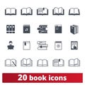 Book And Library Icons Vector Set Royalty Free Stock Photo