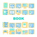 Book Library Shop Collection Icons Set Vector Royalty Free Stock Photo