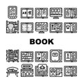 Book Library Shop Collection Icons Set Vector Royalty Free Stock Photo