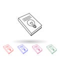 Book with a light bulb multi color icon. Simple thin line, outline vector of idea icons for ui and ux, website or mobile Royalty Free Stock Photo