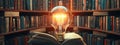 book light bulb. Selective focus Royalty Free Stock Photo