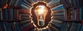 book light bulb. Selective focus Royalty Free Stock Photo