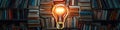 book light bulb. Selective focus Royalty Free Stock Photo